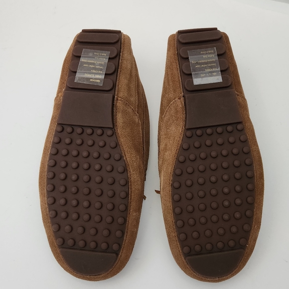 NEW Pajar tan suede leather shearling cabin slippers house shoe men size 42 - Picture 10 of 13